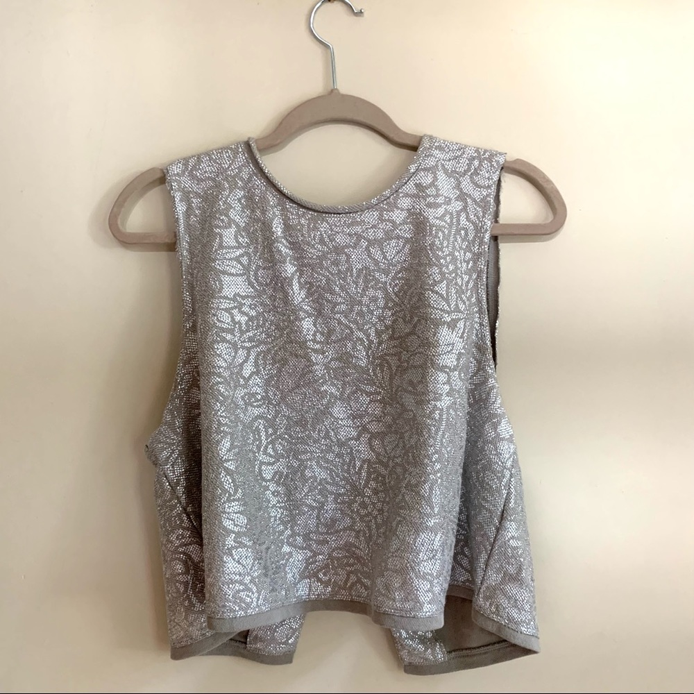 Silver free people cropped tank size S